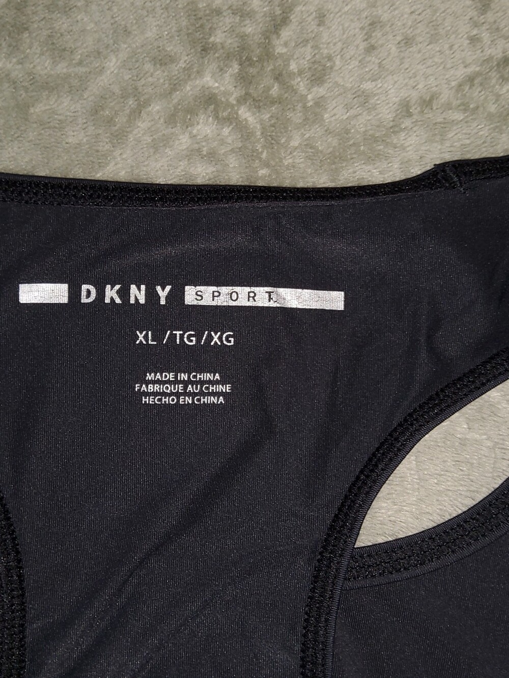 DKNY Sport Womens Perforated Logo Racerback Activewear Tank Top Black Size XL - Picture 8 of 9